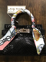 Zomi Gems Crocodile Scarf Handbag (Black)