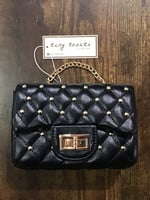 Zomi Gems Classic Quilted Stud Handbag (Black)