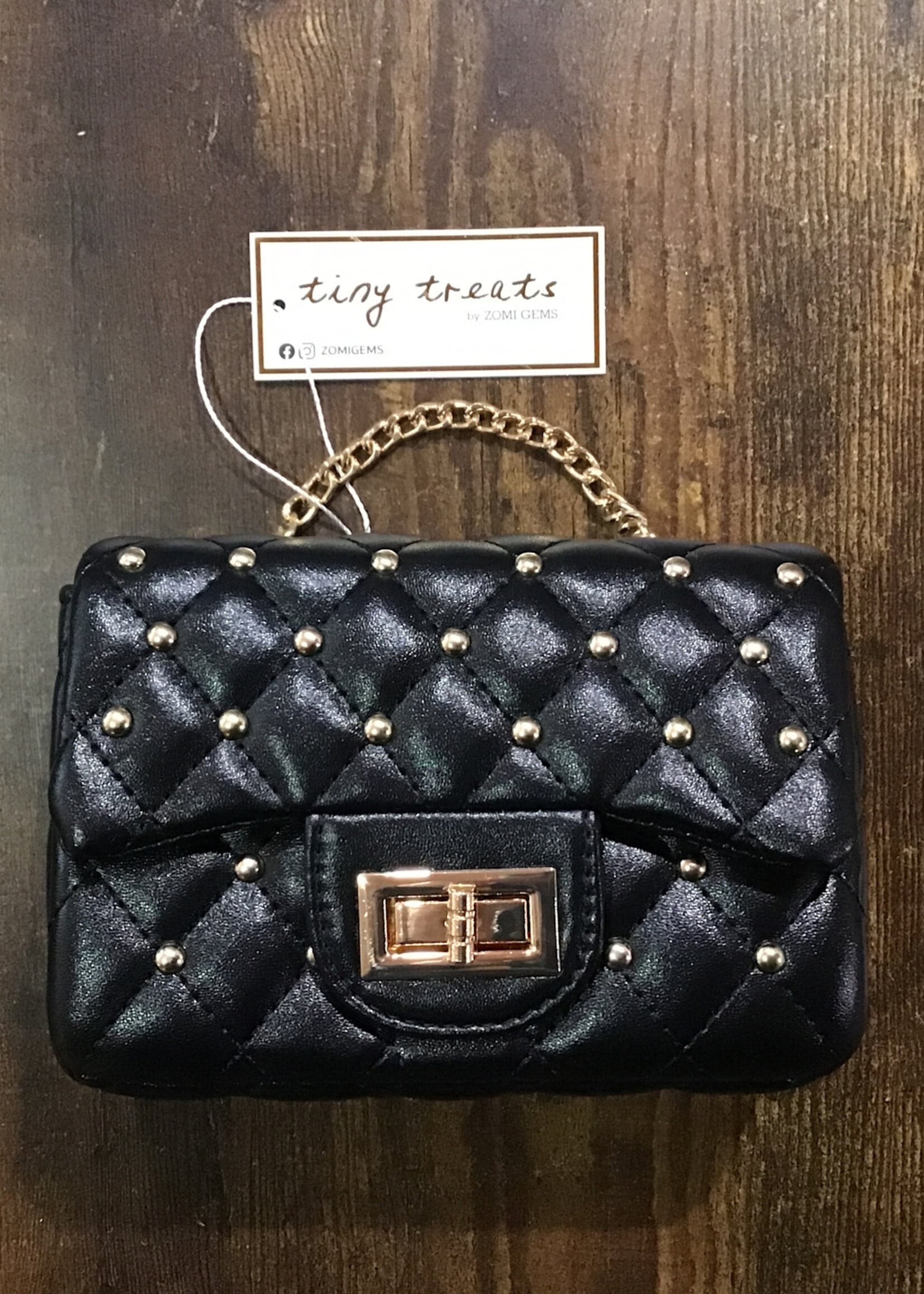 Zomi Gems Classic Quilted Stud Handbag (Black)