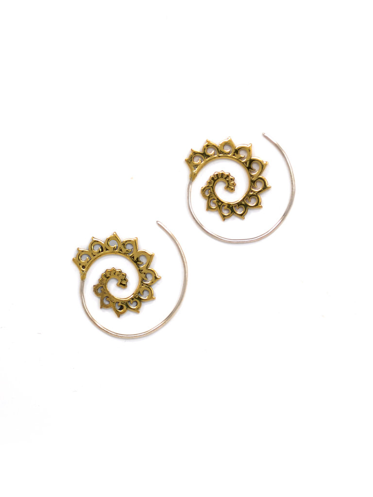 Spiraling Lotus Earrings