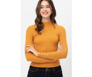 yellow mock neck top