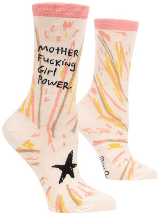 Blue Q "Mother F'n Girl Power" Women's Crew Socks Blue Q "Mother F'n Girl Power" Women's Crew Socks