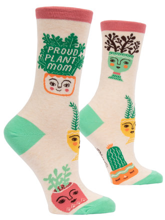 Blue Q "Proud Plant Mom" Women's Crew Socks Blue Q "Proud Plant Mom" Women's Crew Socks
