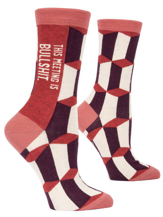 Blue Q "This Meeting is BS" Women's Crew Socks Blue Q "This Meeting is BS" Women's Crew Socks