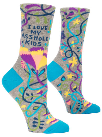 Blue Q "Love My Assh*le Kids" Women's Crew Socks Blue Q "Love My Assh*le Kids" Women's Crew Socks