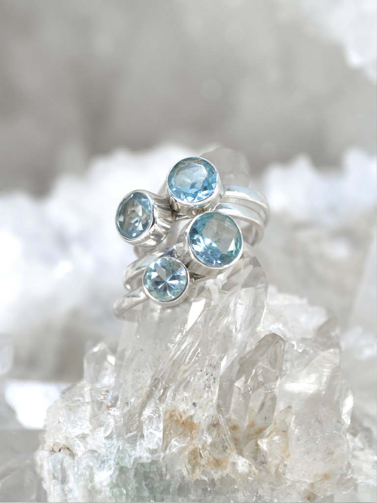 Stacking Blue Topaz Sterling Rings