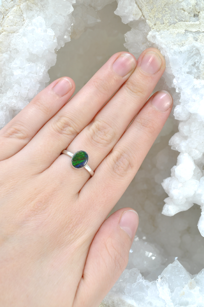 Opal Doublet Sterling Ring