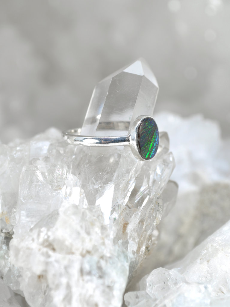 Opal Doublet Sterling Ring