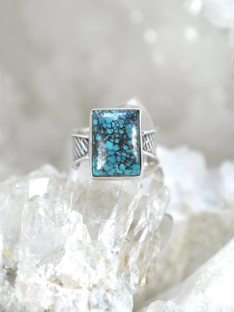 Crosshatch Turquoise Sterling Ring