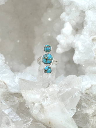 Triple Turquoise Sterling Ring Triple Turquoise Sterling Ring