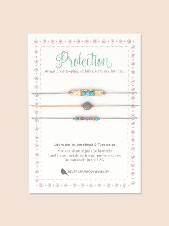 Stone Stacking Bracelet Set - Protection Stone Stacking Bracelet Set - Protection