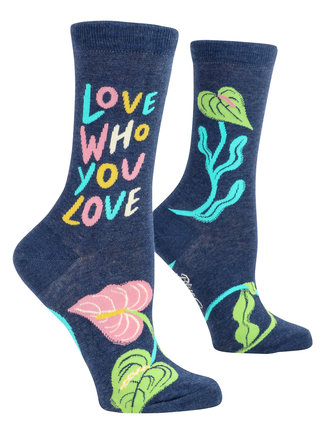Blue Q "Love Who You Love" Women's Crew Socks Blue Q "Love Who You Love" Women's Crew Socks