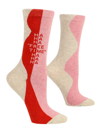 Blue Q "Free Time" Women's Crew Socks Blue Q "Free Time" Women's Crew Socks