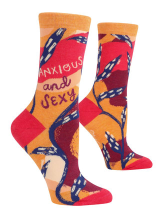 Blue Q "Anxious and Sexy" Women's Crew Socks Blue Q "Anxious and Sexy" Women's Crew Socks