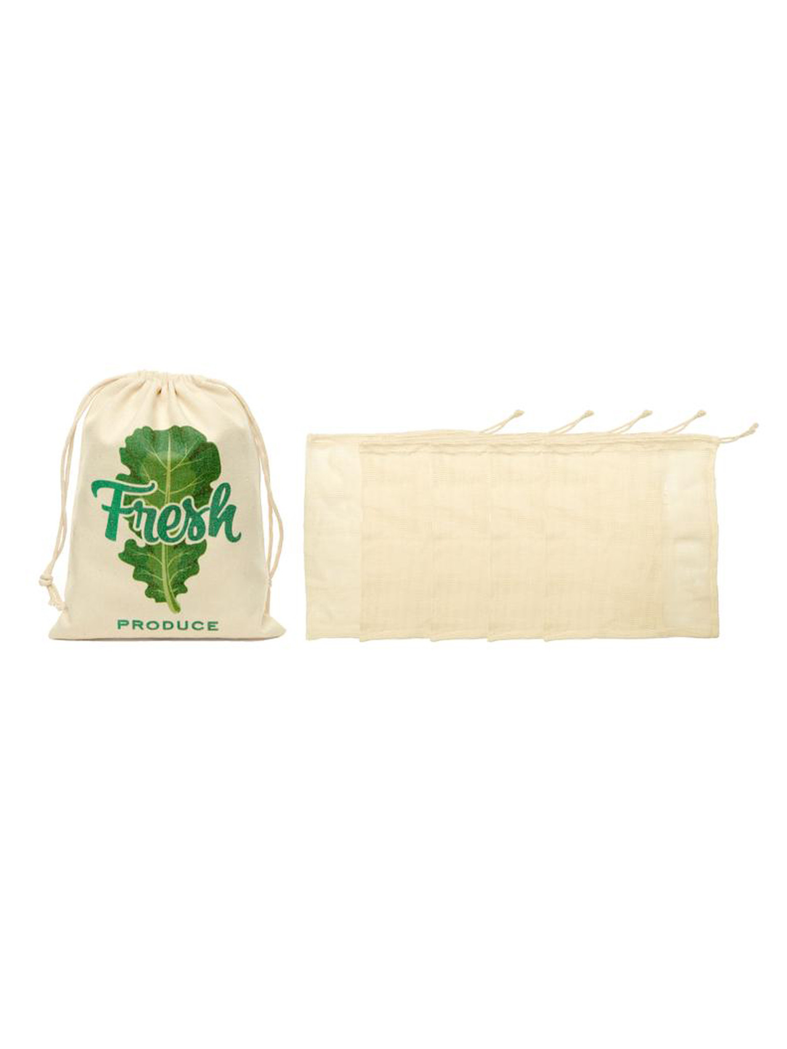 Kikkerland Cotton Mesh Produce Bag Set of 5 iluvthatstore