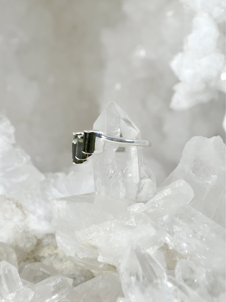 Tourmaline Clusters Sterling Ring