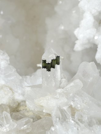 Tourmaline Clusters Sterling Ring Tourmaline Clusters Sterling Ring