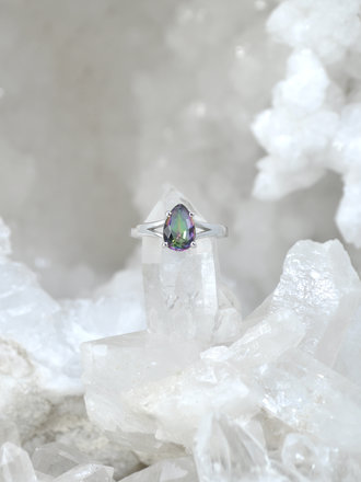 Mystic Topaz Teardrop Sterling Ring Mystic Topaz Teardrop Sterling Ring