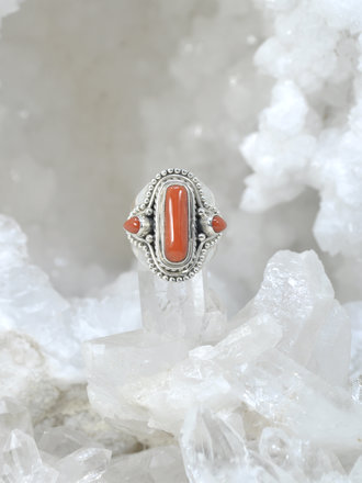Coral Sterling Silver Ring Coral Sterling Silver Ring