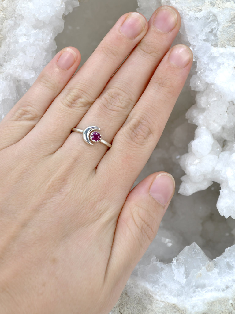 Crescent Gem Wrap Ring