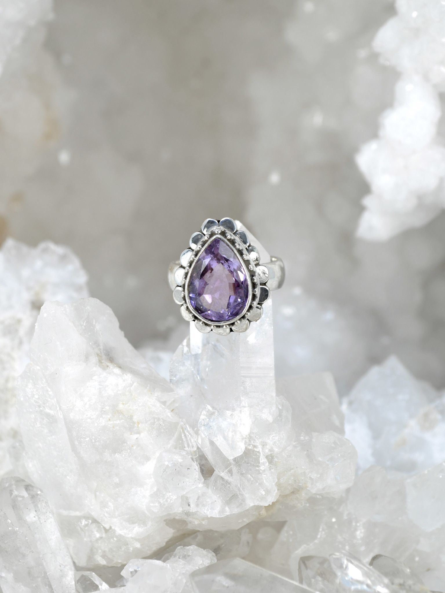 Find Prong Amethyst Pear Ring (RS64-1) | Silverwholesale925