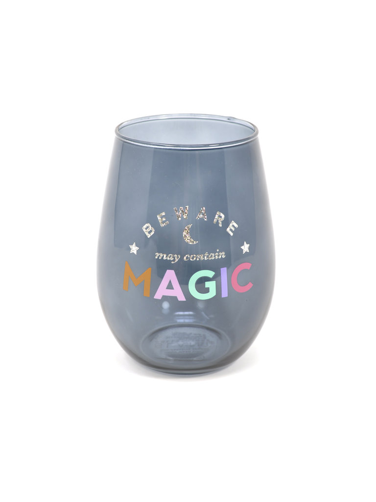 "Beware Magic" Stemless Wine Glass
