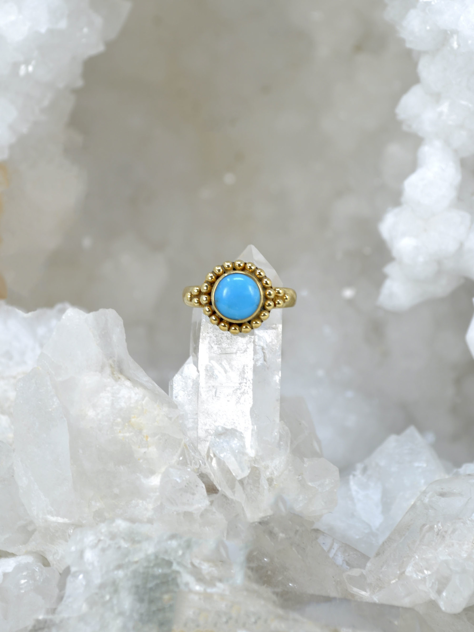 Gold plated turquoise ring discount