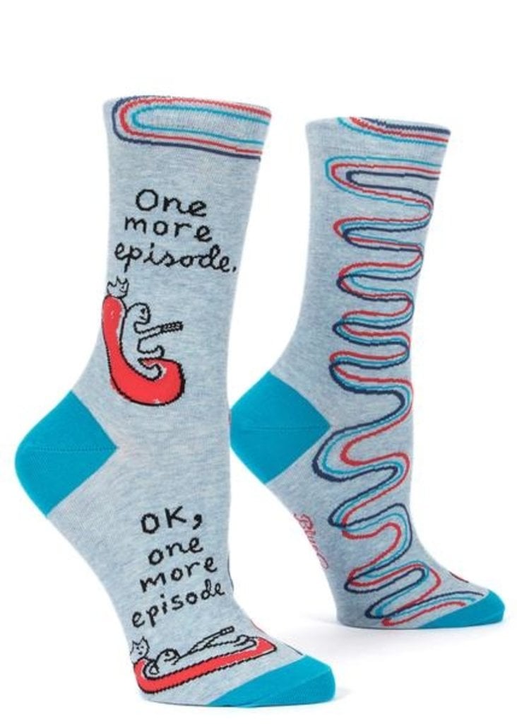 Funny Novelty Gift 5-10 Women's Ankle Socks Blue Q Bite Me