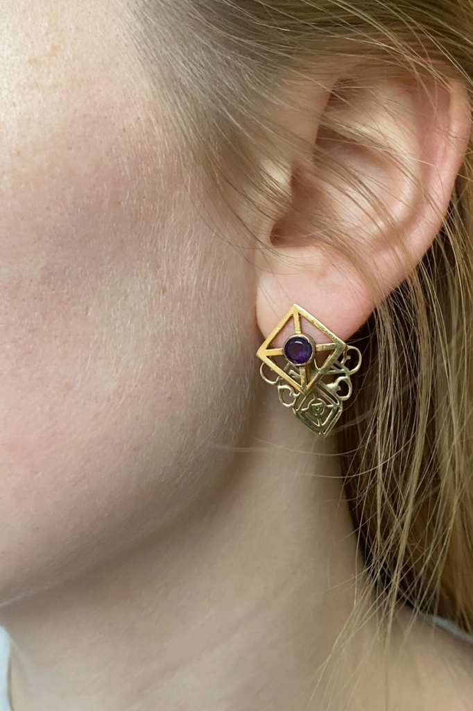 Amethyst Temple Earrings