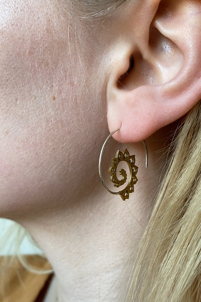 Spiraling Lotus Earrings