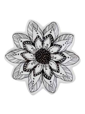 Karma Gifts Flower B+W Shaped Trinket Dish Karma Gifts Flower B+W Shaped Trinket Dish