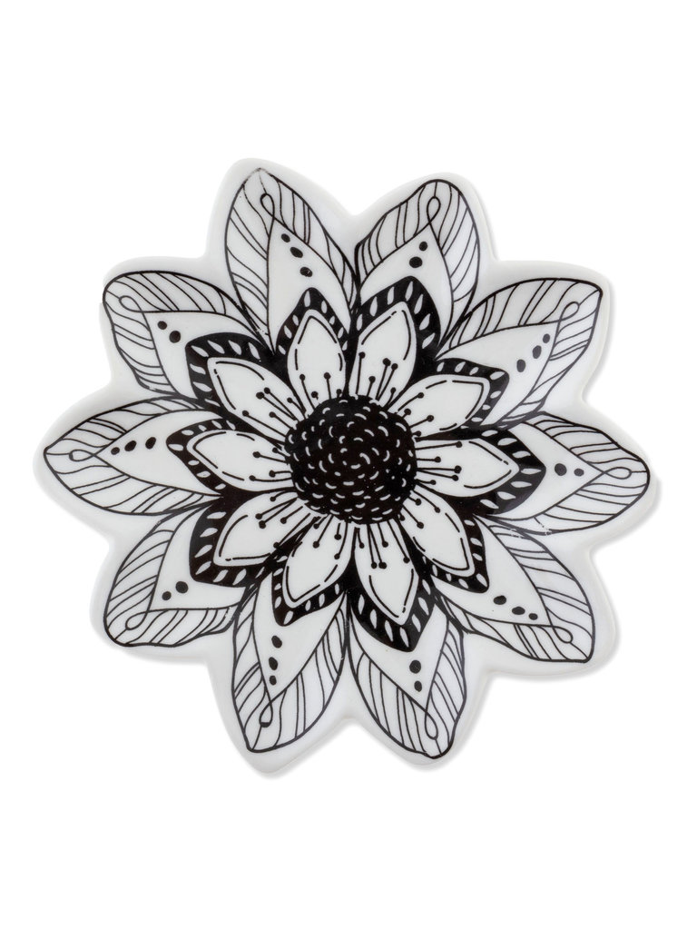 Karma Gifts Flower B+W Shaped Trinket Dish