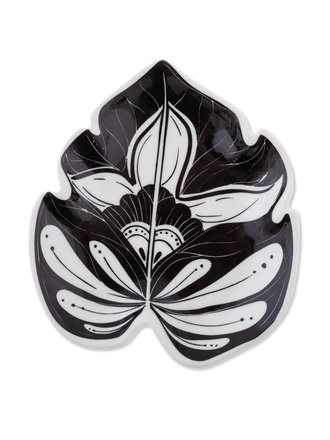 Karma Gifts Monstera Leaf B+W Shaped Trinket Dish Karma Gifts Monstera Leaf B+W Shaped Trinket Dish