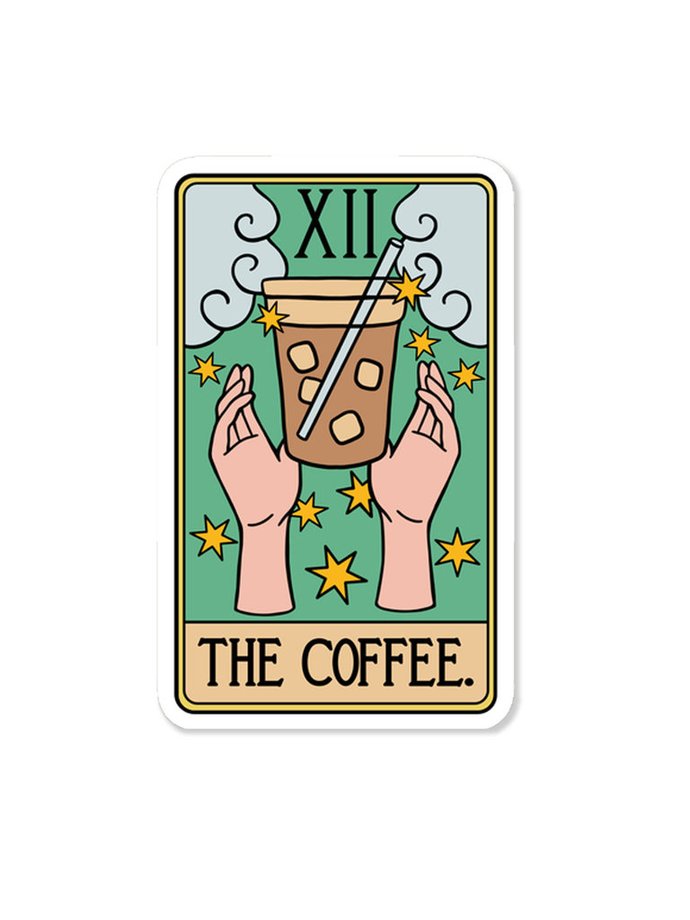 Indigo Maiden The Coffee Tarot Card Vinyl Sticker