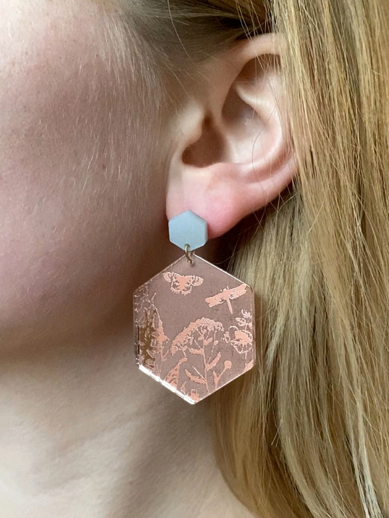 Paper Kite Creations Wildflower Mirrored Acrylic Earrings