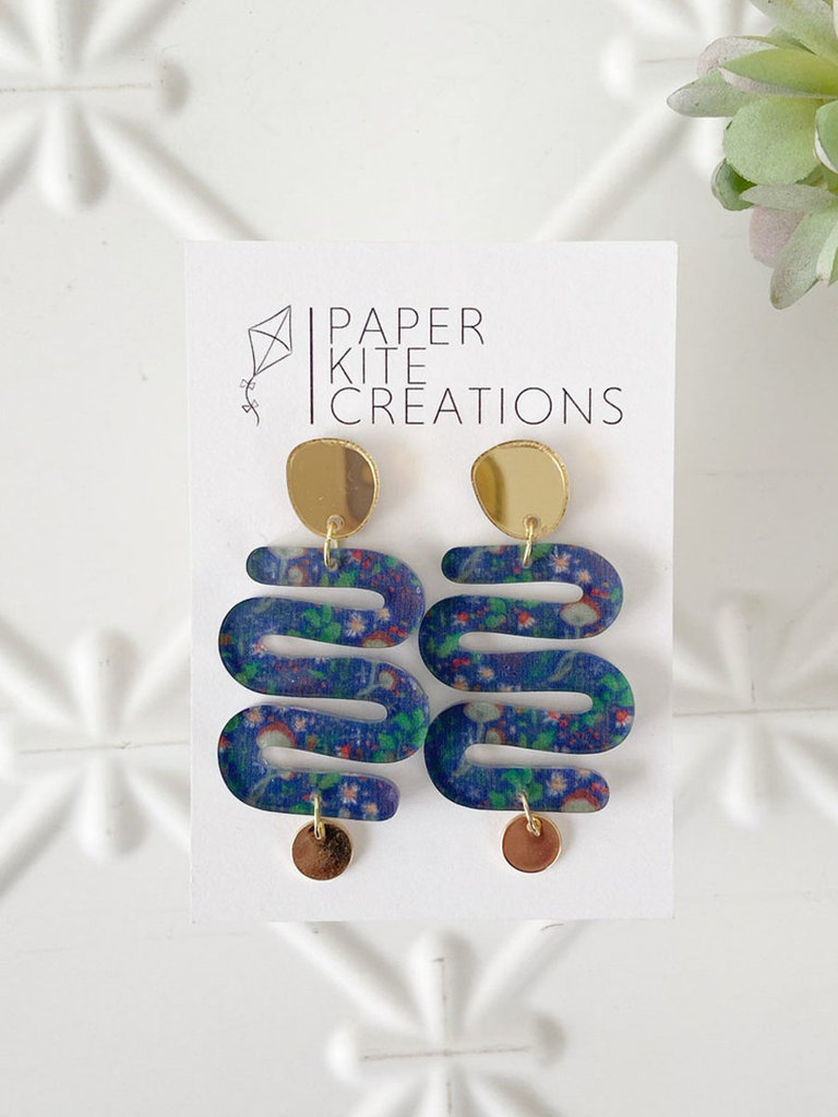 Paper Kite Creations Mushroom Squiggles Acrylic Earrings