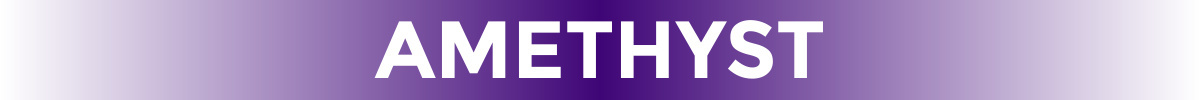 Gradient image fading between white and purple with text that reads "amethyst" in white text