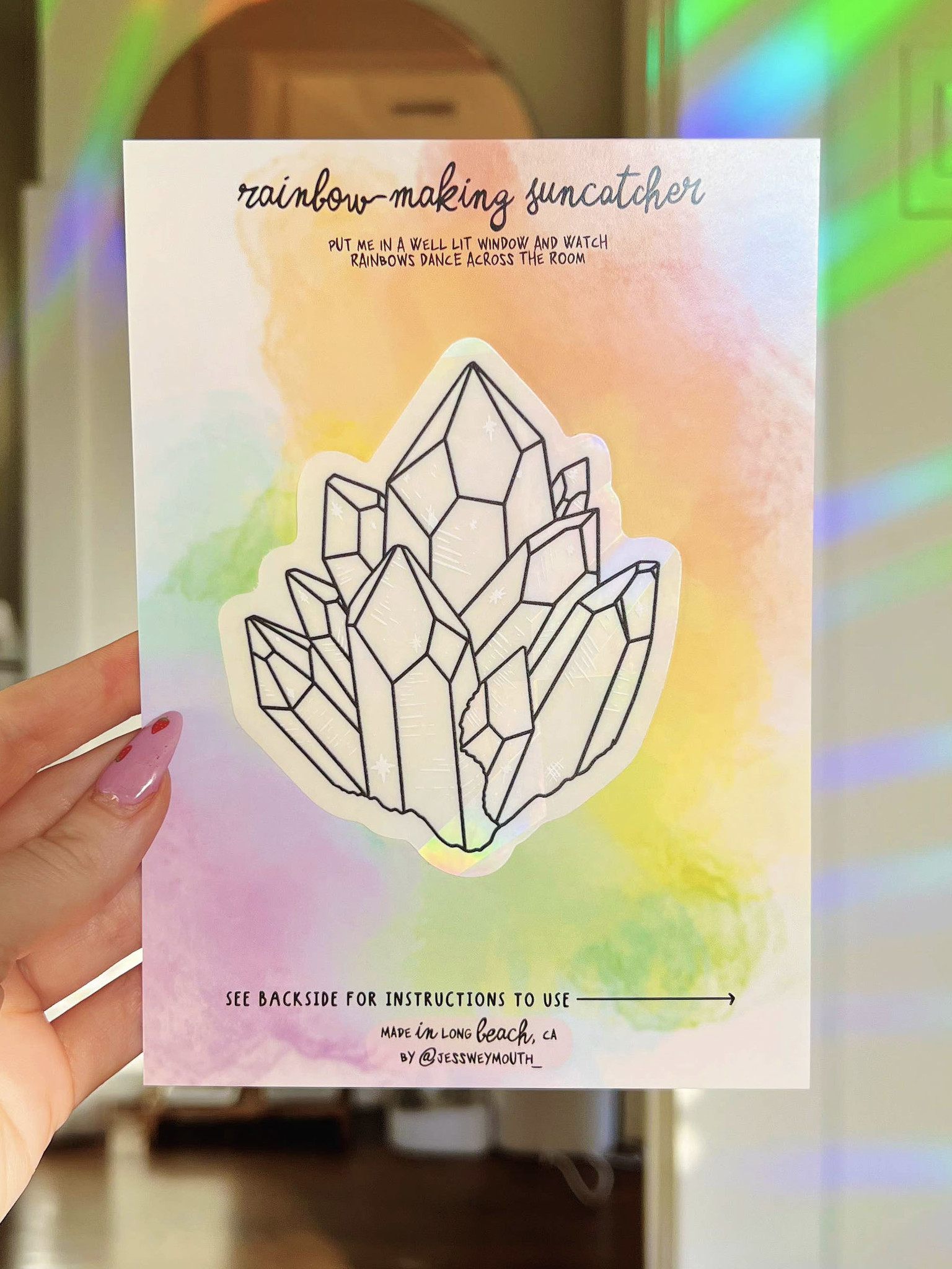 Crystals Sticker  Crystal stickers, Crystal drawing, Sticker decor