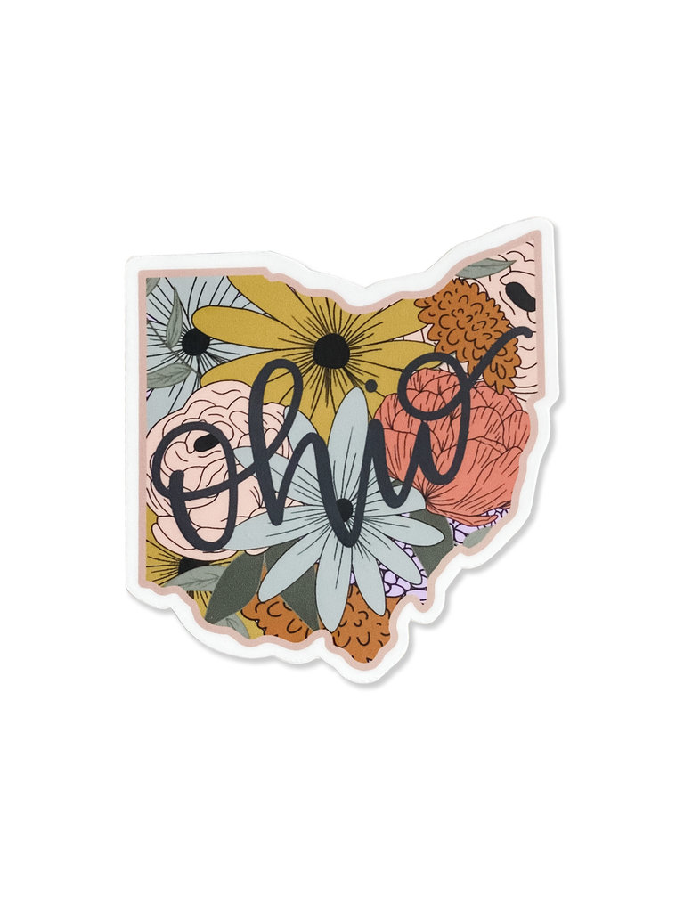 Floral Ohio Vinyl Sticker