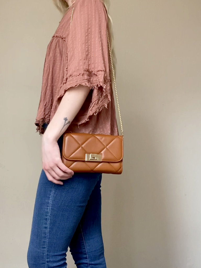 Puffy Quilted Crossbody Clutch