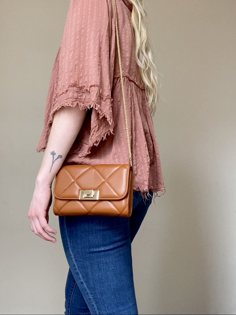 Puffy Quilted Crossbody Clutch
