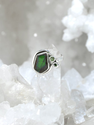Opalized Ammolite Ring Opalized Ammolite Ring
