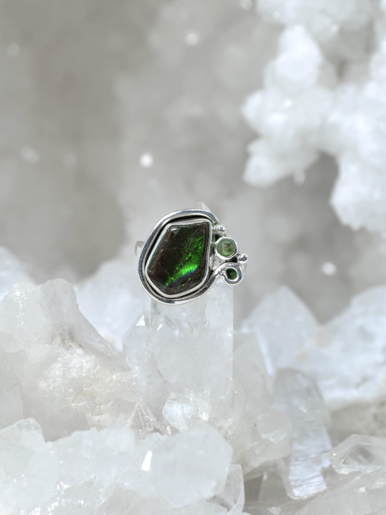 Ammolite ring sterling silver deals