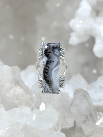 Dendritic Agate Rectangle Ring