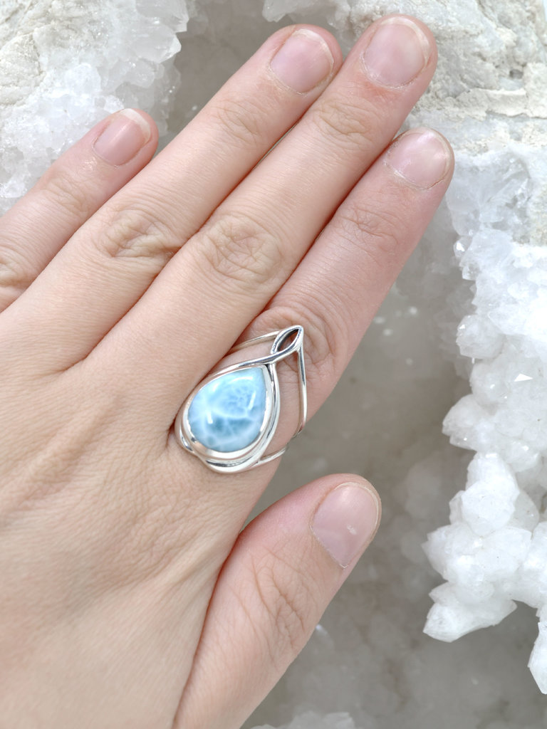 Larimar Teardrop Ring