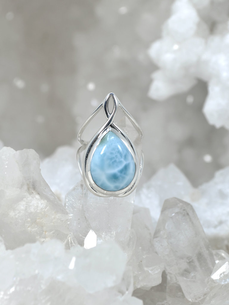 Larimar Teardrop Ring