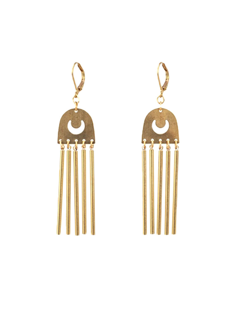 Moon Chime Metal Earrings