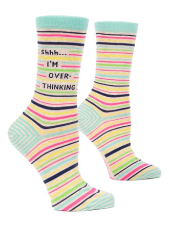 Blue Q "Shh...Overthinking" Women's Crew Socks Blue Q "Shh...Overthinking" Women's Crew Socks