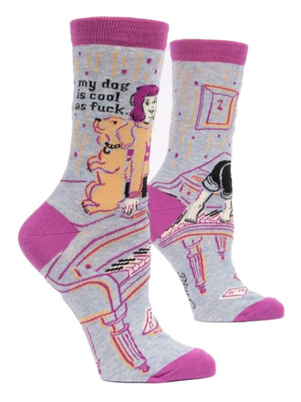 Blue Q "My Dog is Cool AF" Women's Crew Socks Blue Q "My Dog is Cool AF" Women's Crew Socks