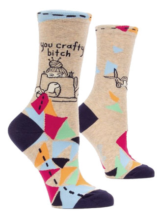 Blue Q "You Crafty B*tch" Women's Crew Socks Blue Q "You Crafty B*tch" Women's Crew Socks